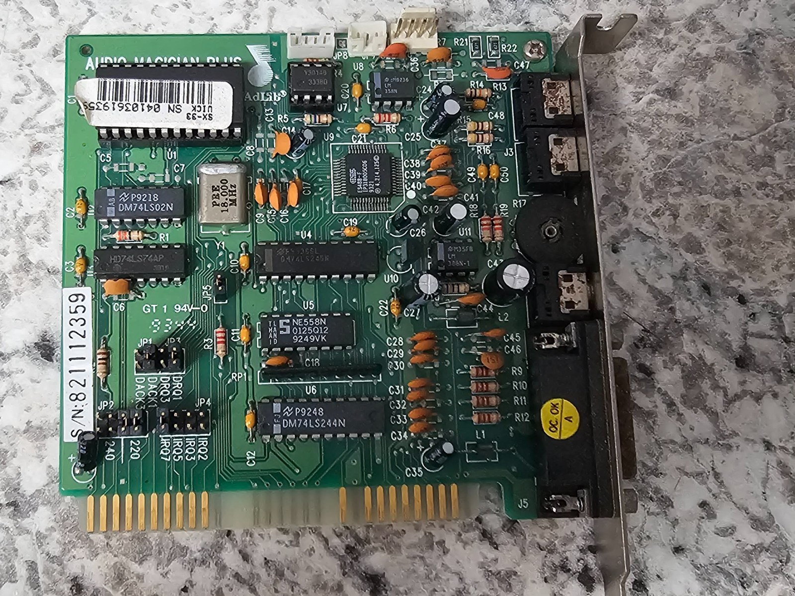 Vintage Audio Magician Plus 8-Bit ISA Sound Card Sound Blaster AdLib Compatible
