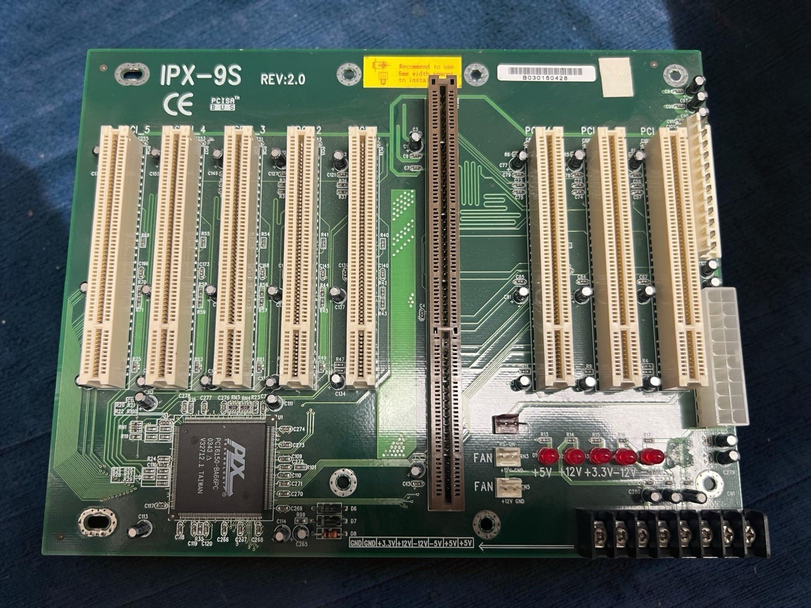 IEI IPX-9S Rev 2.0 9-Slot Industrial Backplane 8 PCI AT/ATX