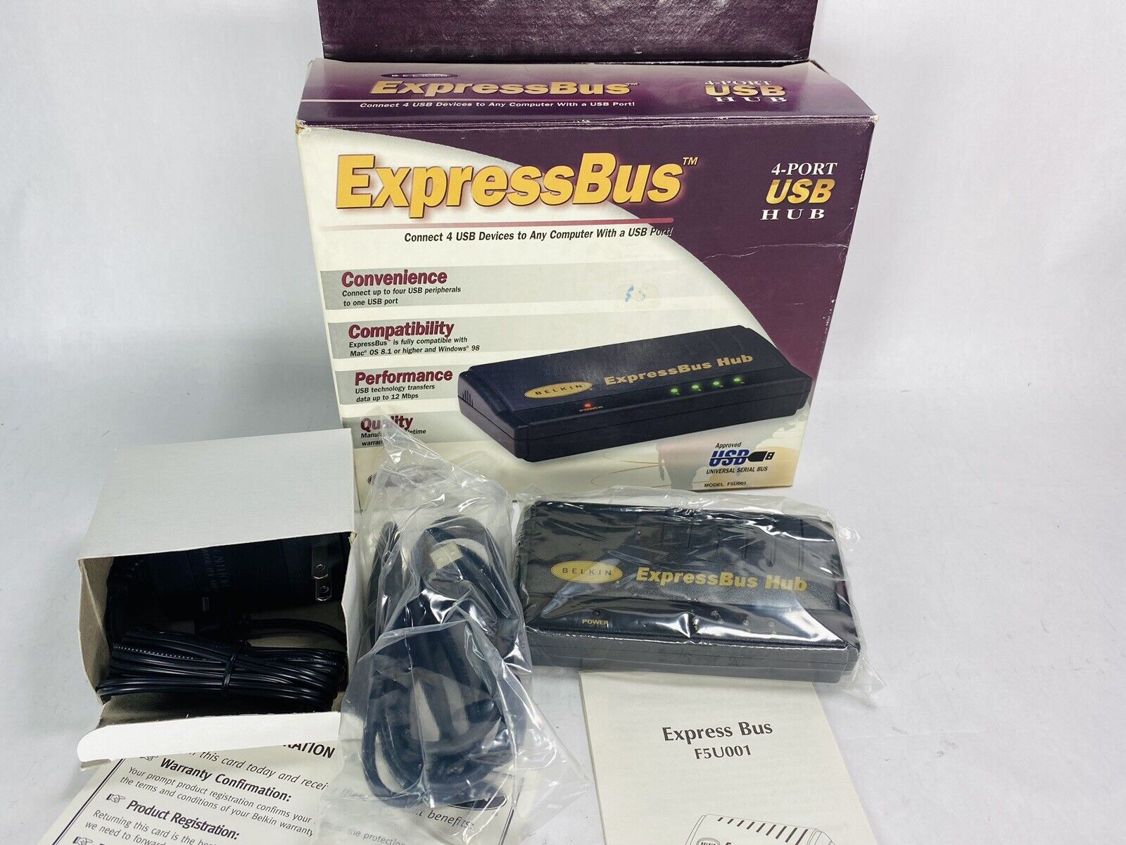 New Open Box Belkin ExpressBus 4 Port USB Hub