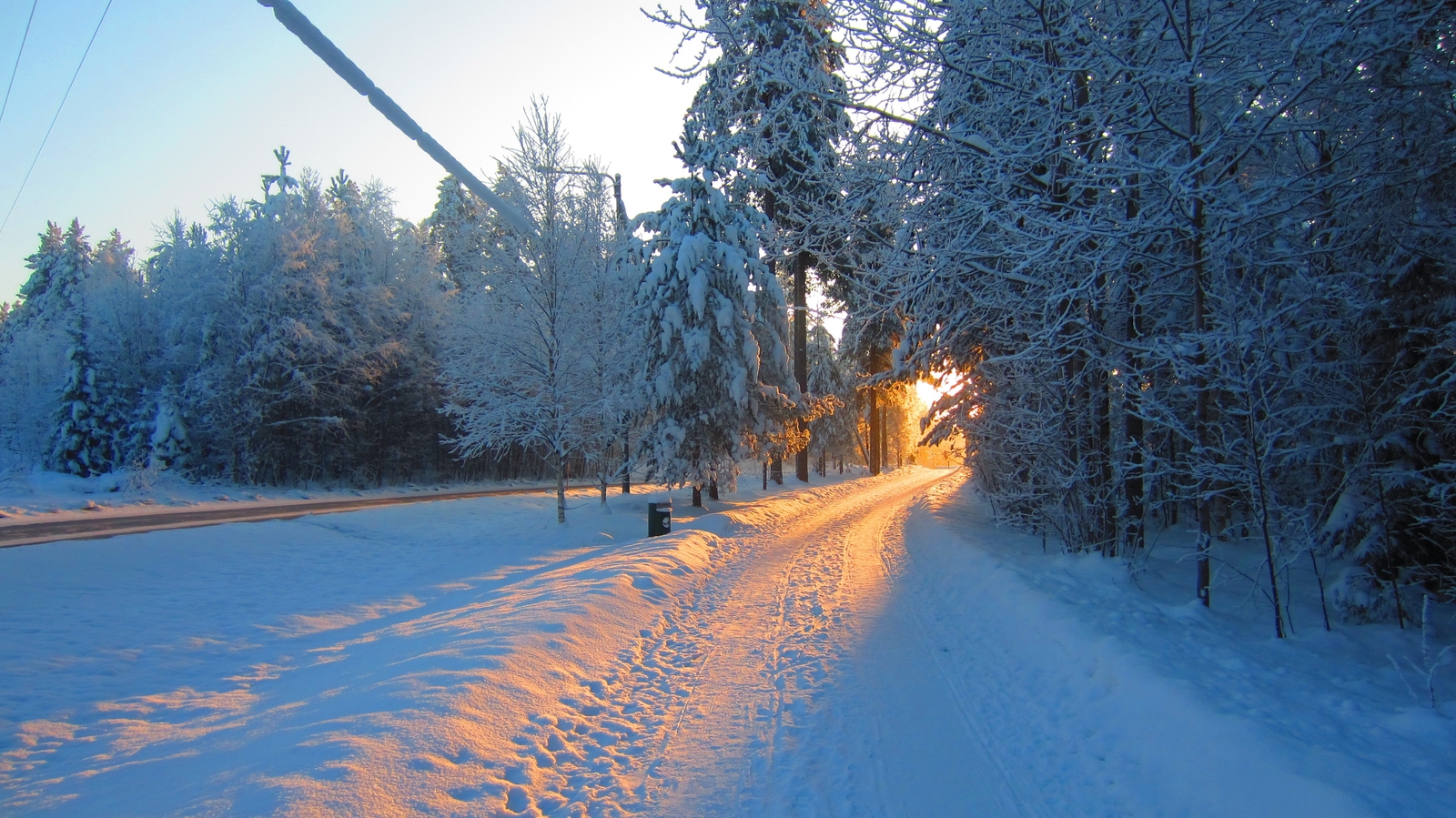 Landscape snow road sun sunlight winter outdoors nature Custom Gaming Mat Desk
