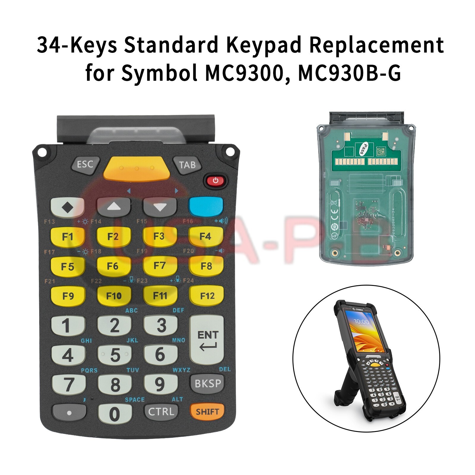 34-Keys Standard Keypad Replacement For Symbol MC9300, MC930B-G Scanner
