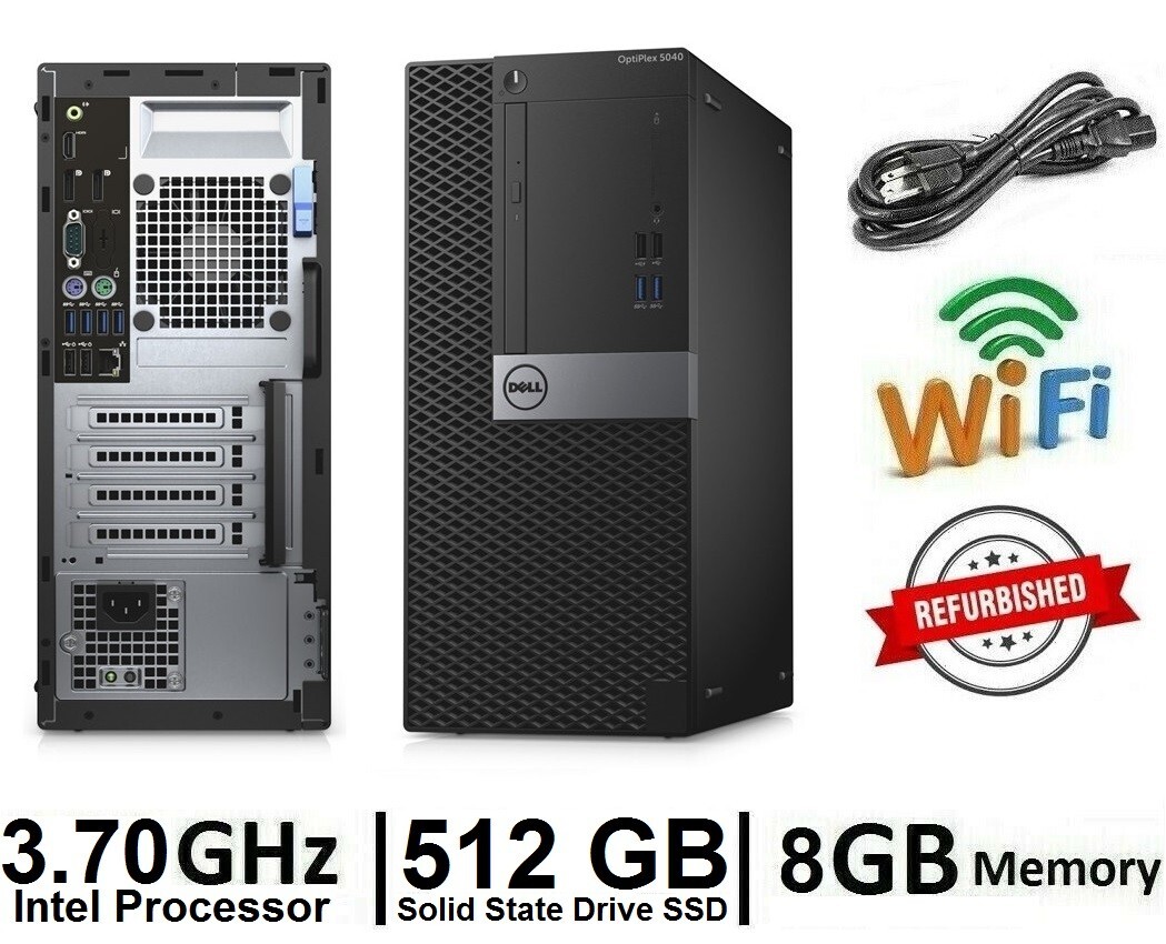 CLEARANCE Dell Desktop 5040 MT Computer 3.70 GHz Intel 512GB SSD WINDOWS 11 HDMI