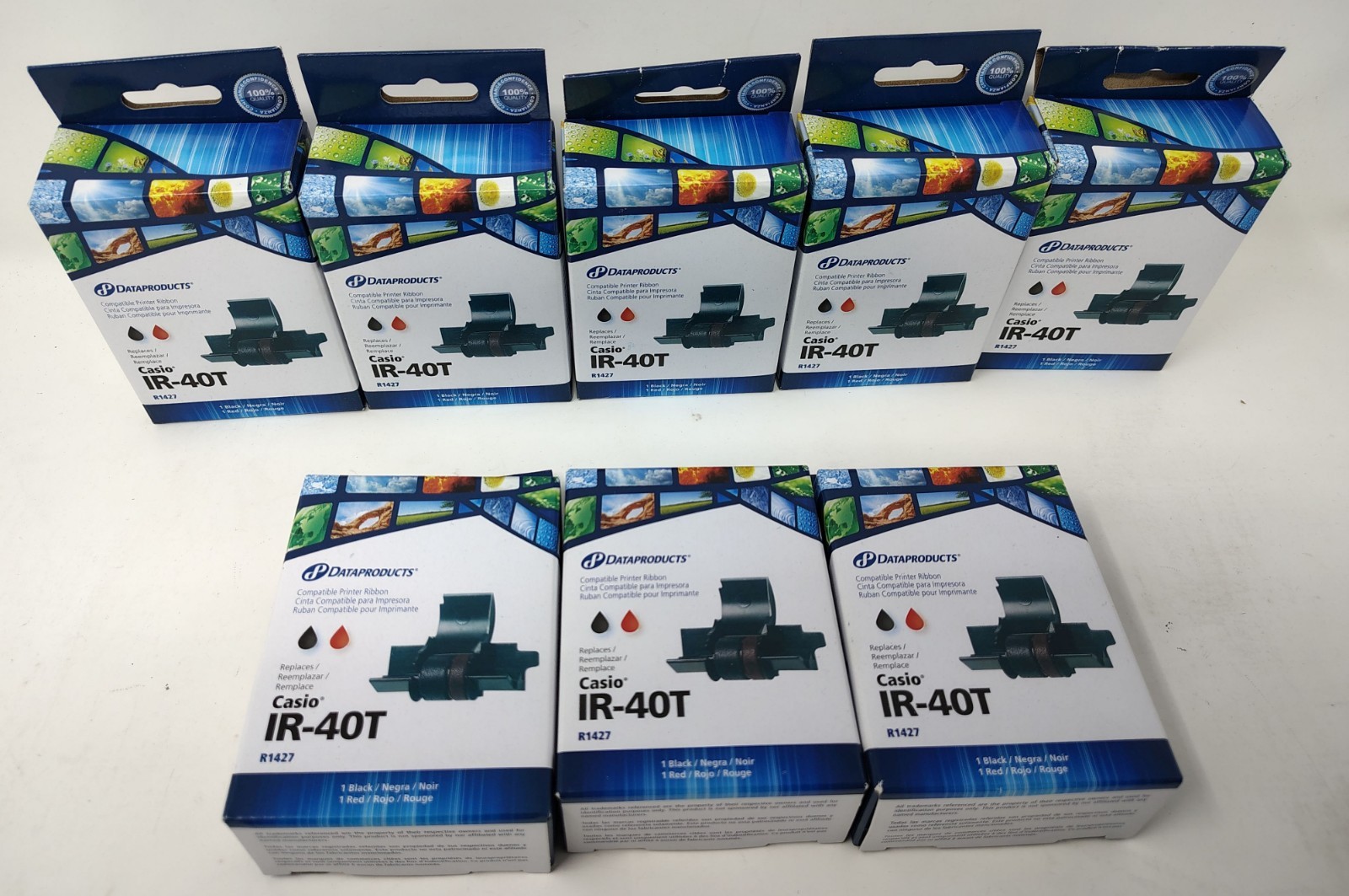 IR-40T Calculator Ribbons Black/Red Fits Casio Canon Sharp CP-13 EA-772 LOT of 8