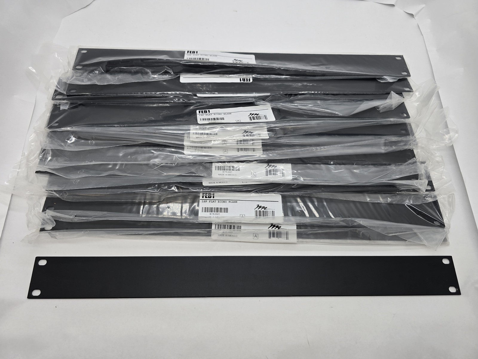 12Pc Middle Atlantic FEB1-CP12 1 RU Flat Blank Rack Panel Steel Black