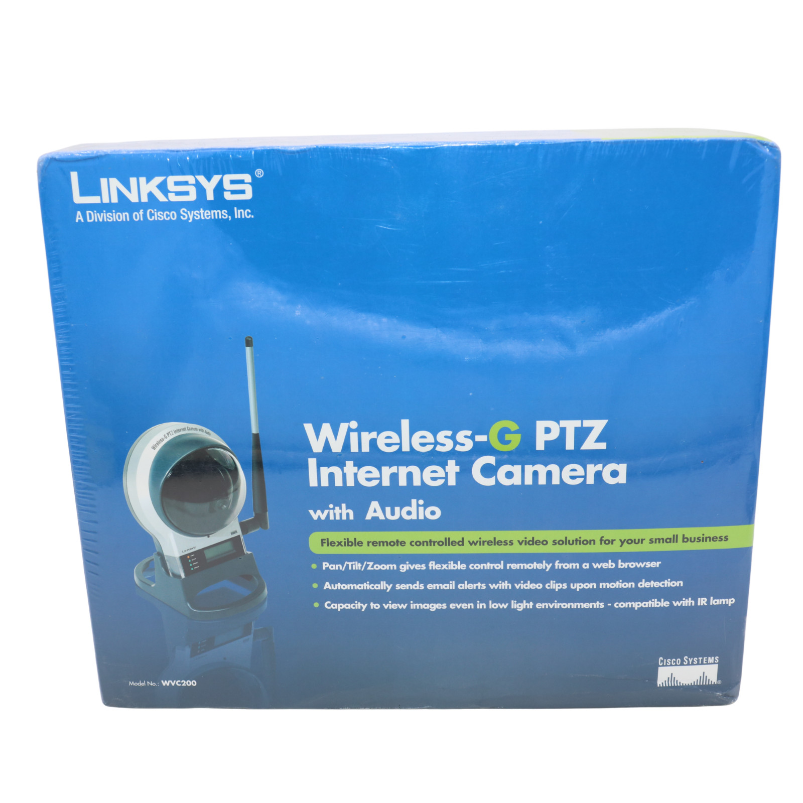 Linksys WVC200 Wireless-G PTZ Internet Camera with Audio New Factory Sealed