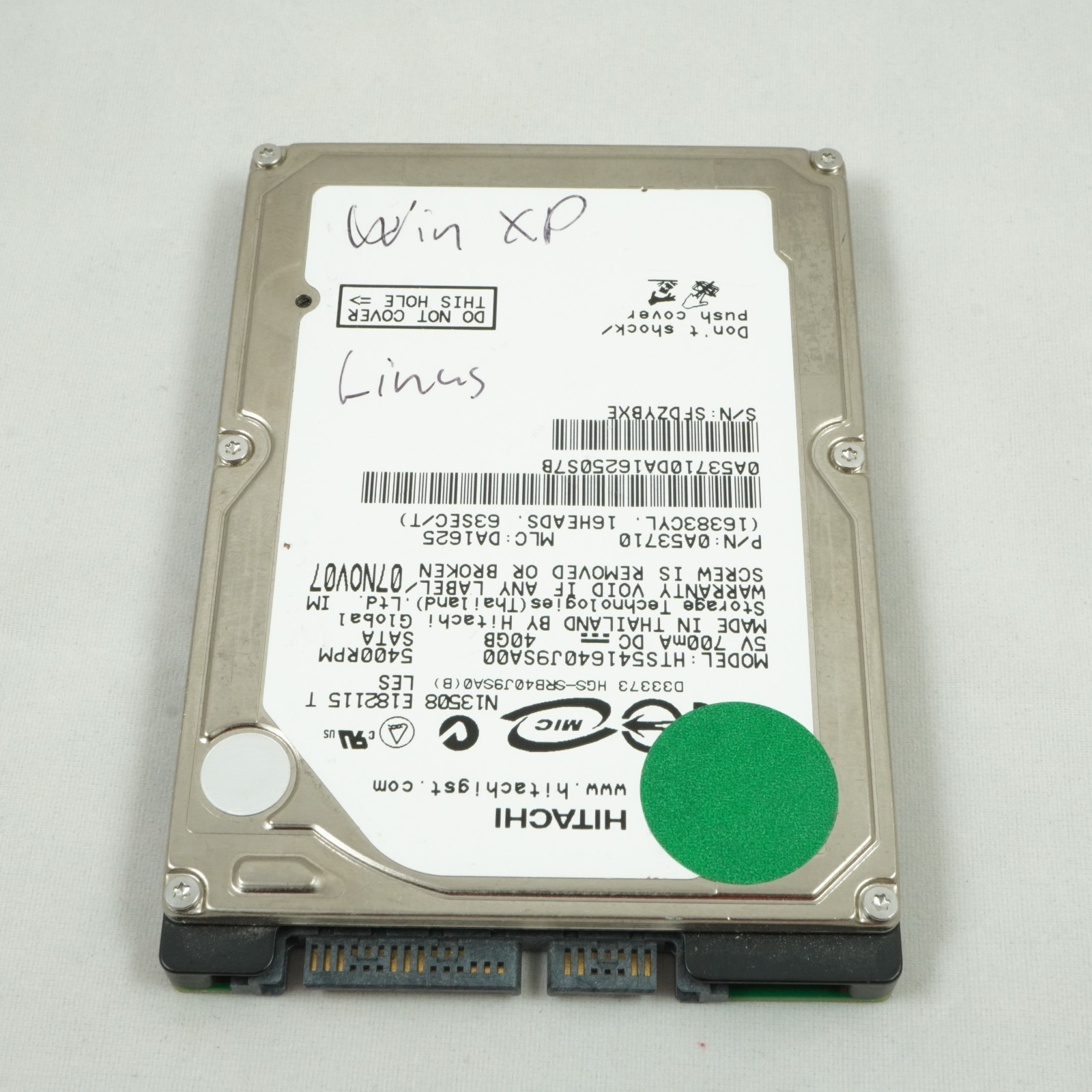 Hitachi HTS541640J9SA00 40GB SATA 2.5" Laptop Notebook Hard Drive