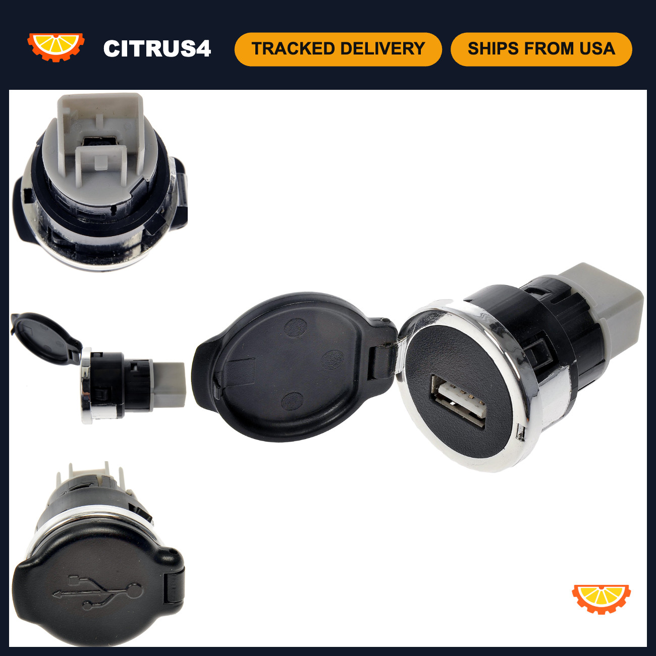 USB Port and Cover Replacement for Vehicles - Durable, Easy Install, Universal F