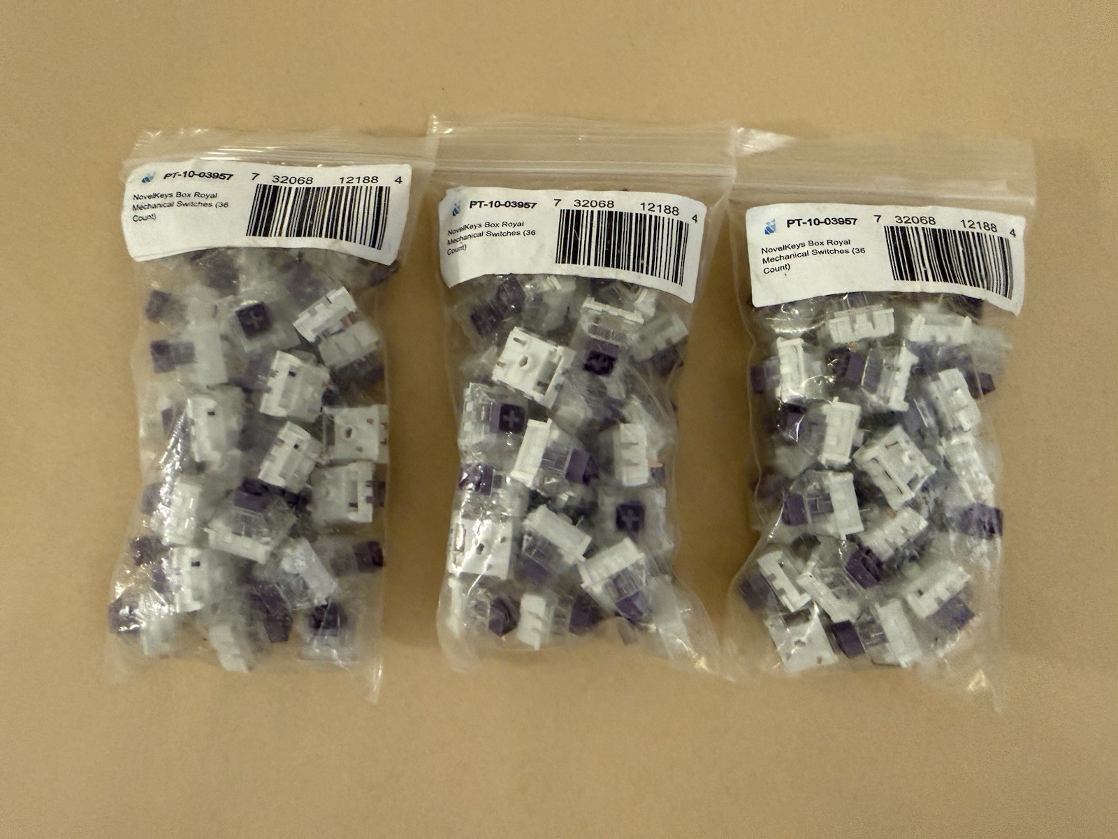 NovelKeys Kailh Box Royal Tactile Mechanical Keyboard Switches 3-Pin Lot of 108 
