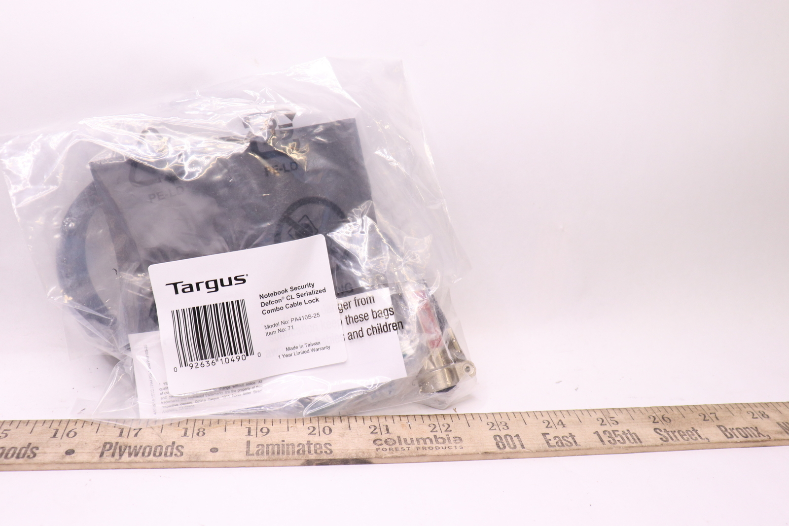Targus Defcon Serialized Combo Cable Lock PA410S-25