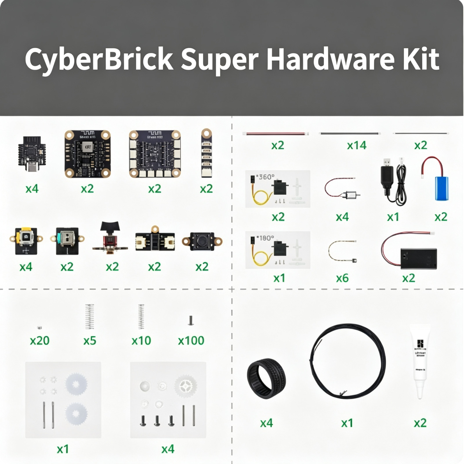 Bambu Lab 3D Printed CyberBrick Remote Control Hardware Set