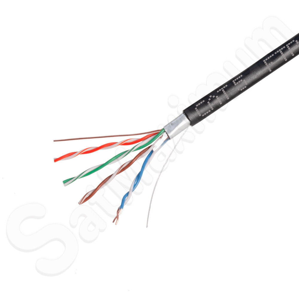 Cat5e 1000FT Shielded FTP Outdoor Ethernet Cable 24AWG Solid Direct Burial Wire