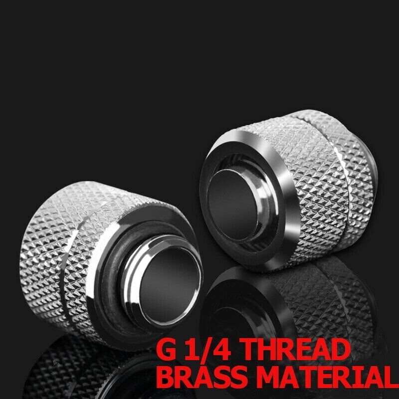 G1/4 External Thread Fitting Adapter Water Cooling For 9.5X12.7mm Soft Tube 2pcs