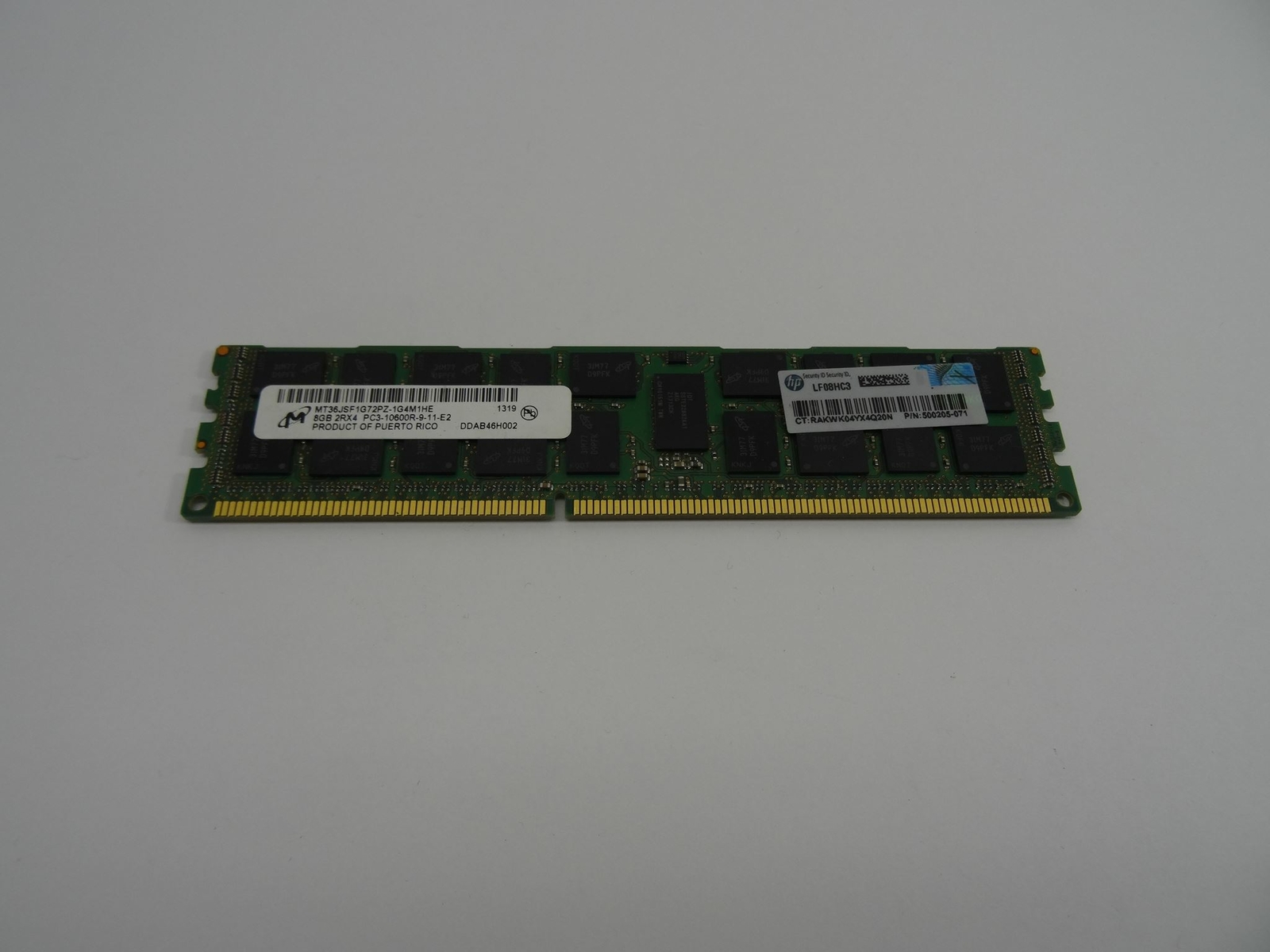 HP COMPATIBLE 8GB PC3-10600 DDR3-1333 2RX4 1.5V DIMM 500205-071