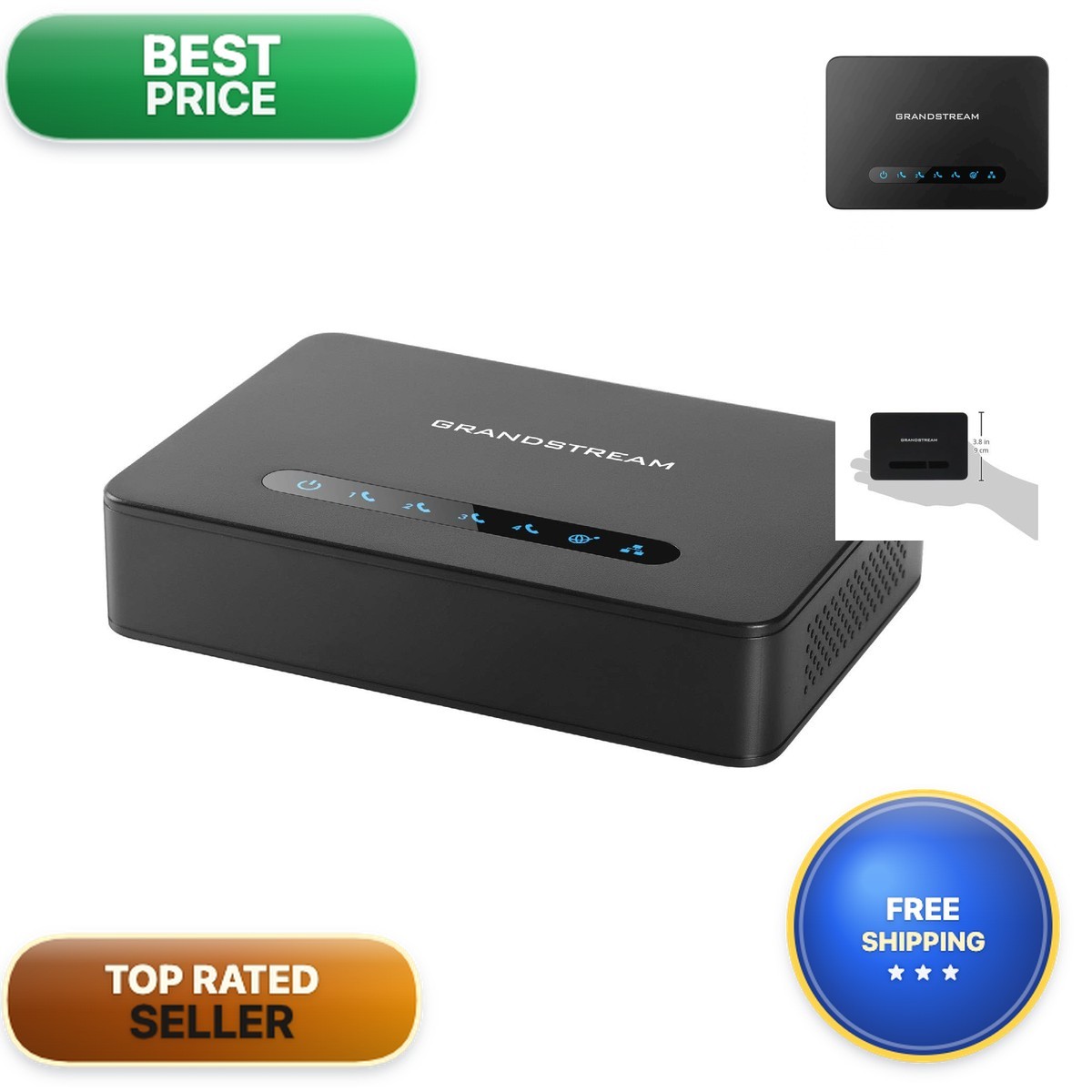 Grandstream GS-HT814 4 Port ATA 4 FXS Ports Gigabit NAT Router Black