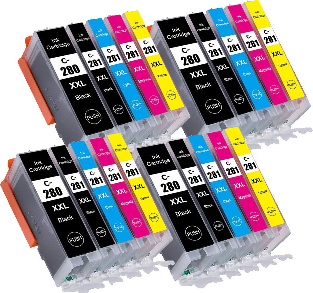 20PK Replacement Ink for Canon PGI-280XXL CLI-281XXL TS6320 TR8520 TR8620 TR8622