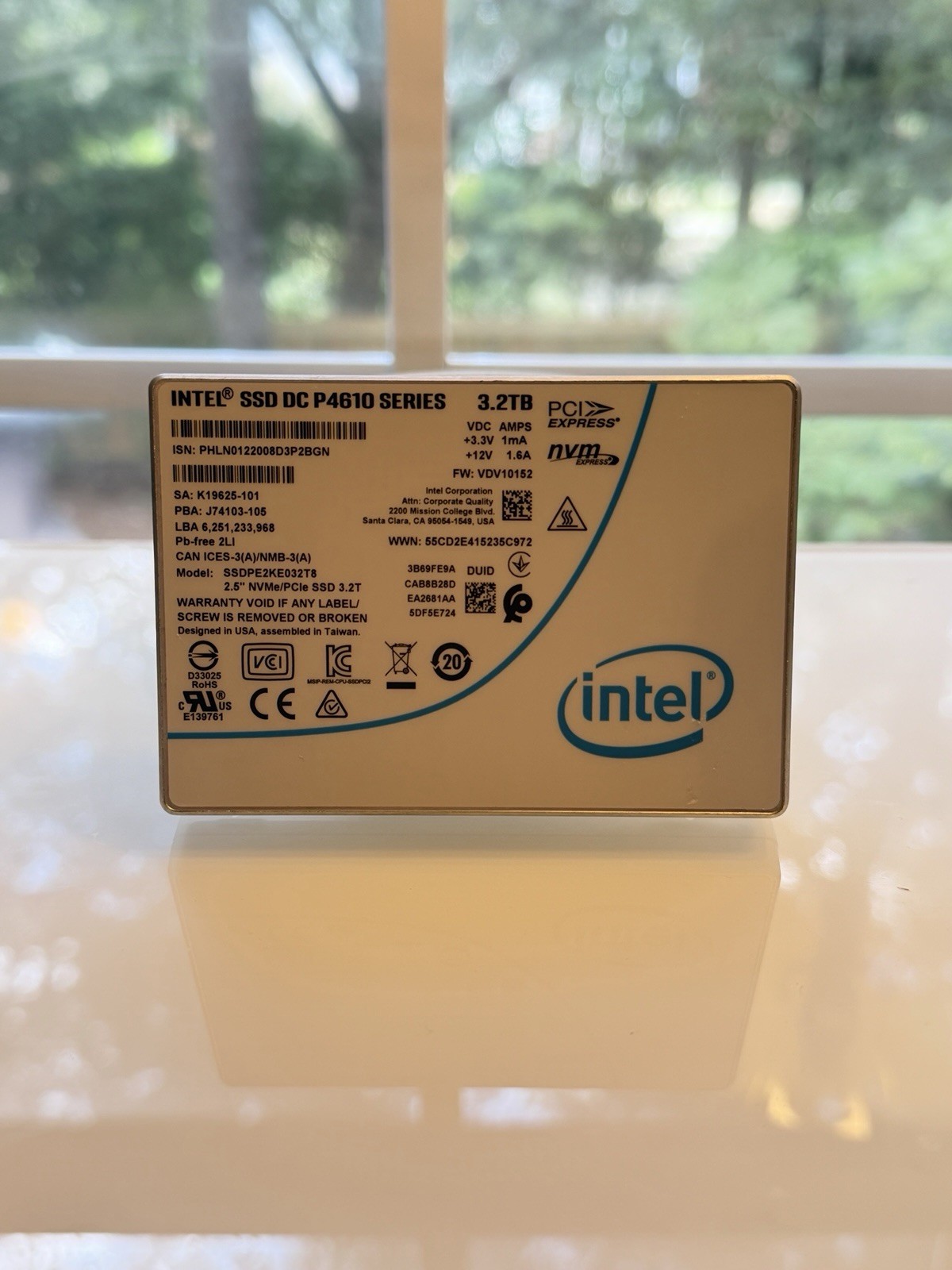Intel SSD DC P4610 3.2TB NVMe PCIe SSD SSDPE2KE032T8 98%+ Health w/ Caddy