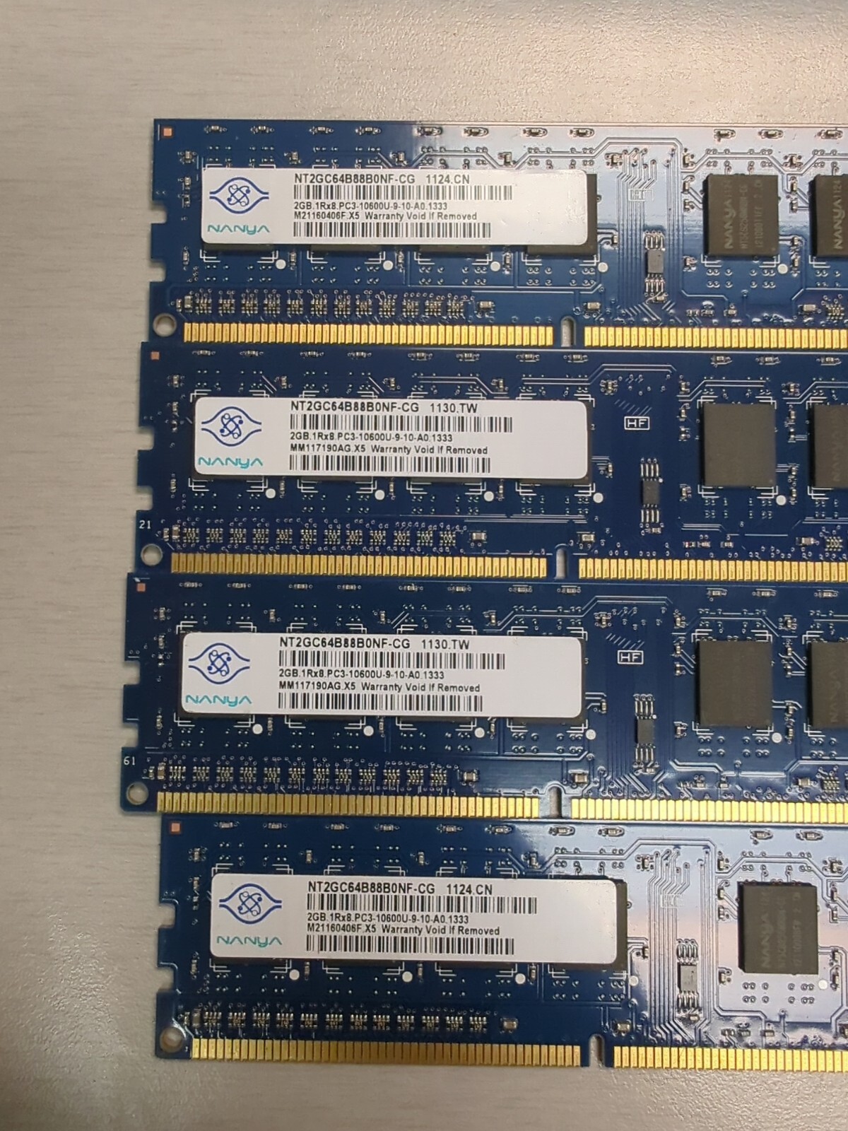 4-NANYA Genuine NT2GC64B88B0NF-CG Computer Memory 2GB 1Rx8 PC3-10600 8GB