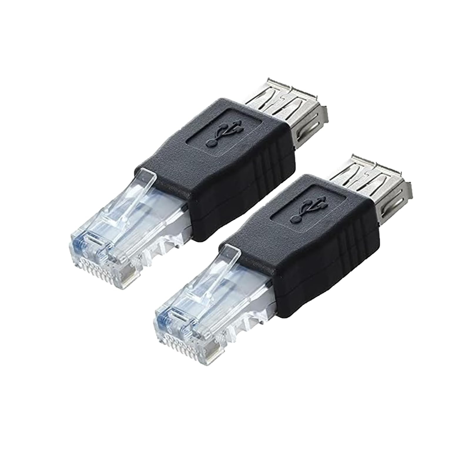 NSGWKZD USB Female to RJ45 Male LAN Ethernet Adapter Connector for ADSL Black