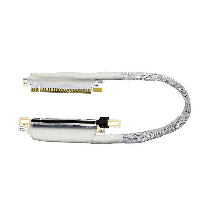 PCIe 5.0 x16 270° Silver-Plated Braided Cable Gen5 Extension for AI Server GPU