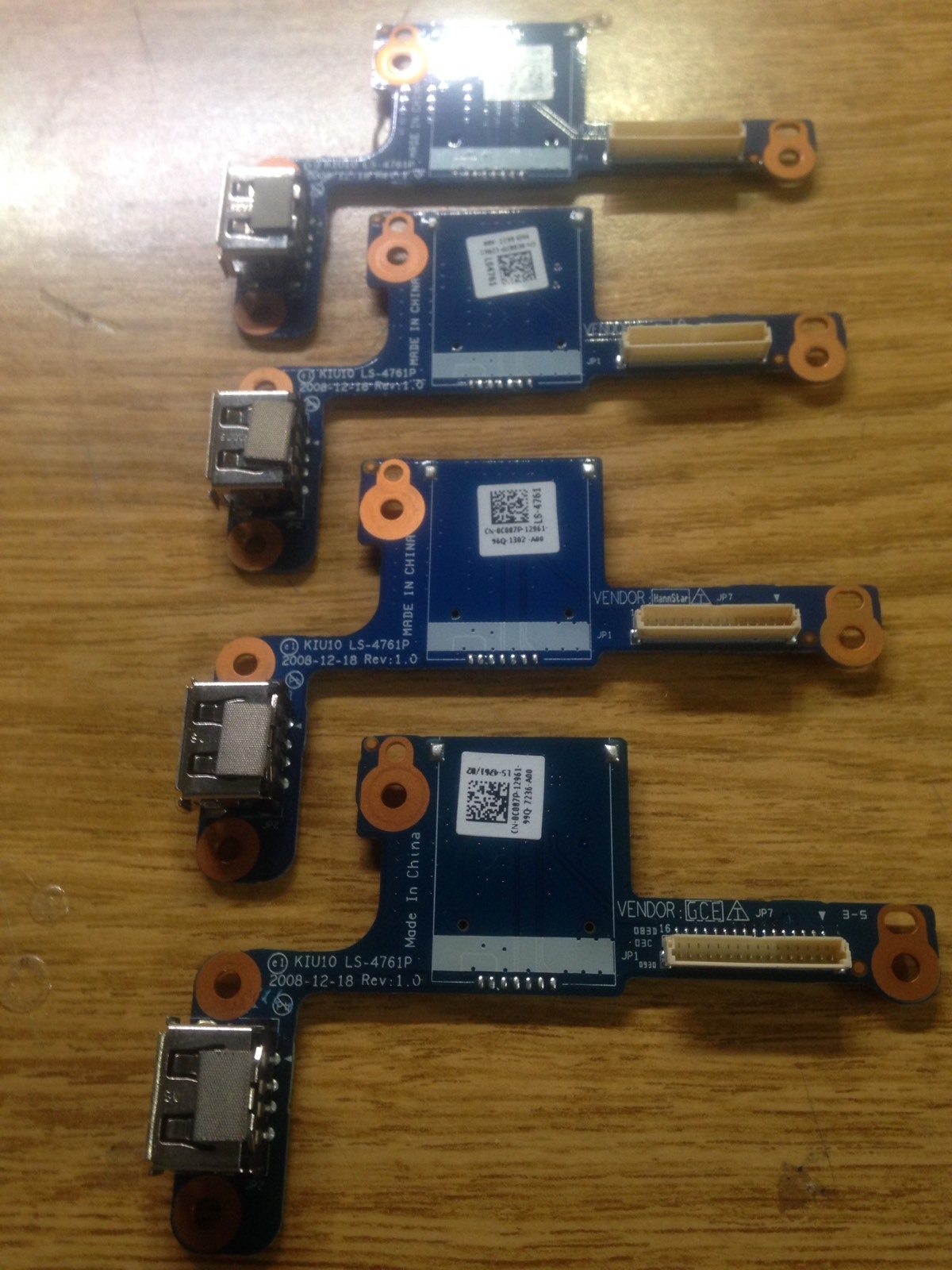 LOT OF 4 Dell Inspiron Mini 10 PP19S USB Port Board C087P LS-4761P