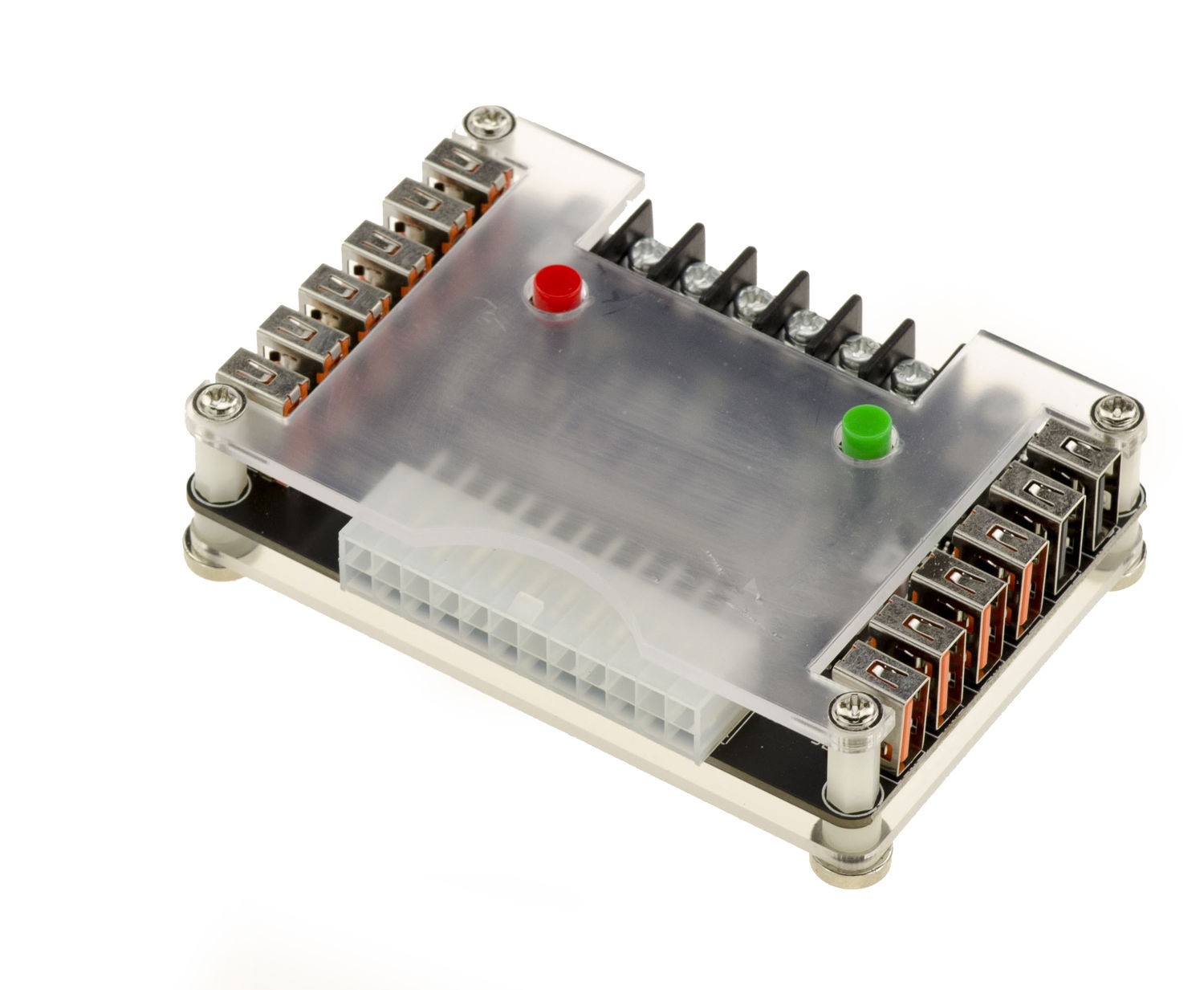 Breakout Board ATX24 To 10 USB Ports And Terminal Block 3.3V 5V 12V -12V