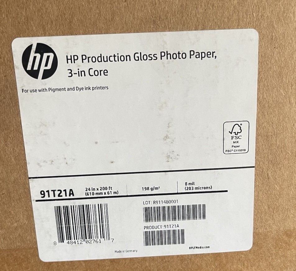 HP Production Gloss Photo Paper, 3-in Core - 36in x 200ft