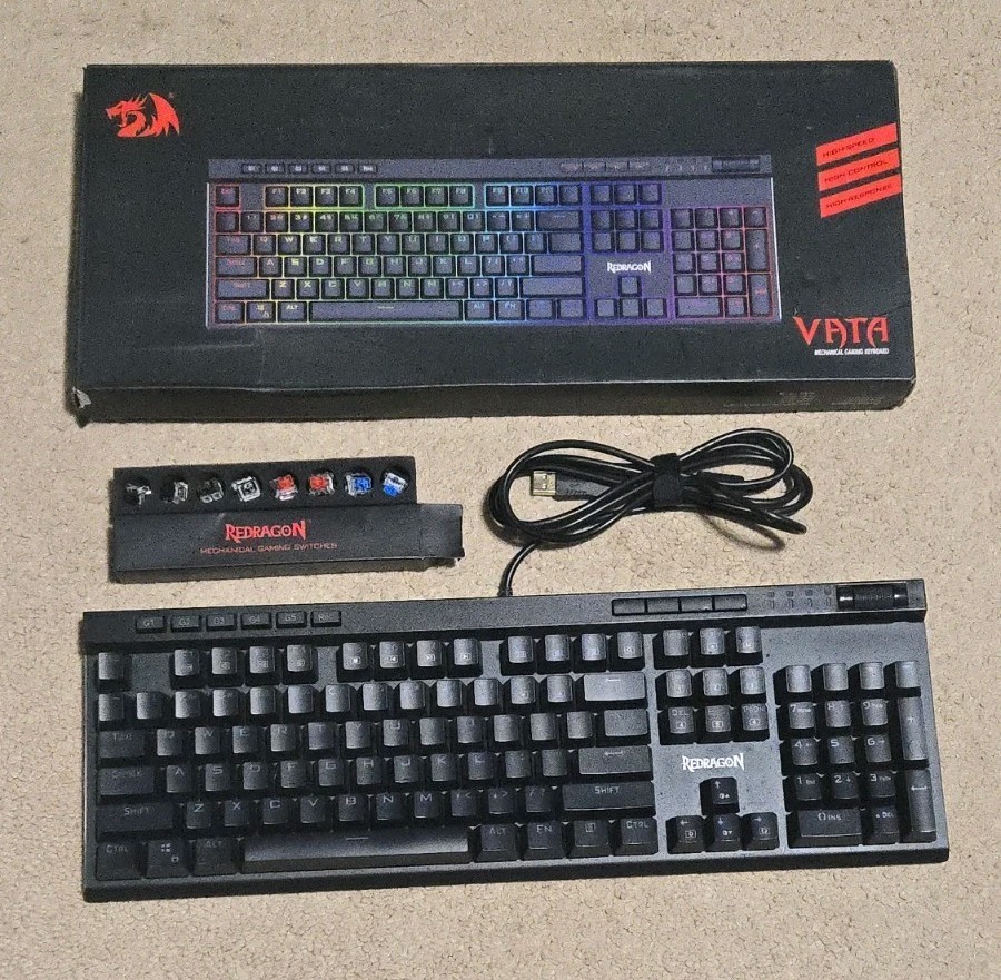 Redragon K580 RGB VATA LED Backlit Mechanical Gaming Keyboard w Extra Switches