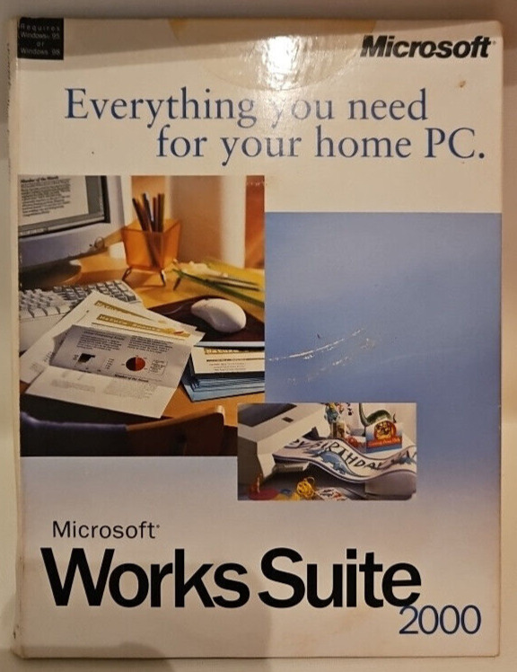 Microsoft Works Suite 2000 - Complete 7 CDs Software With Key