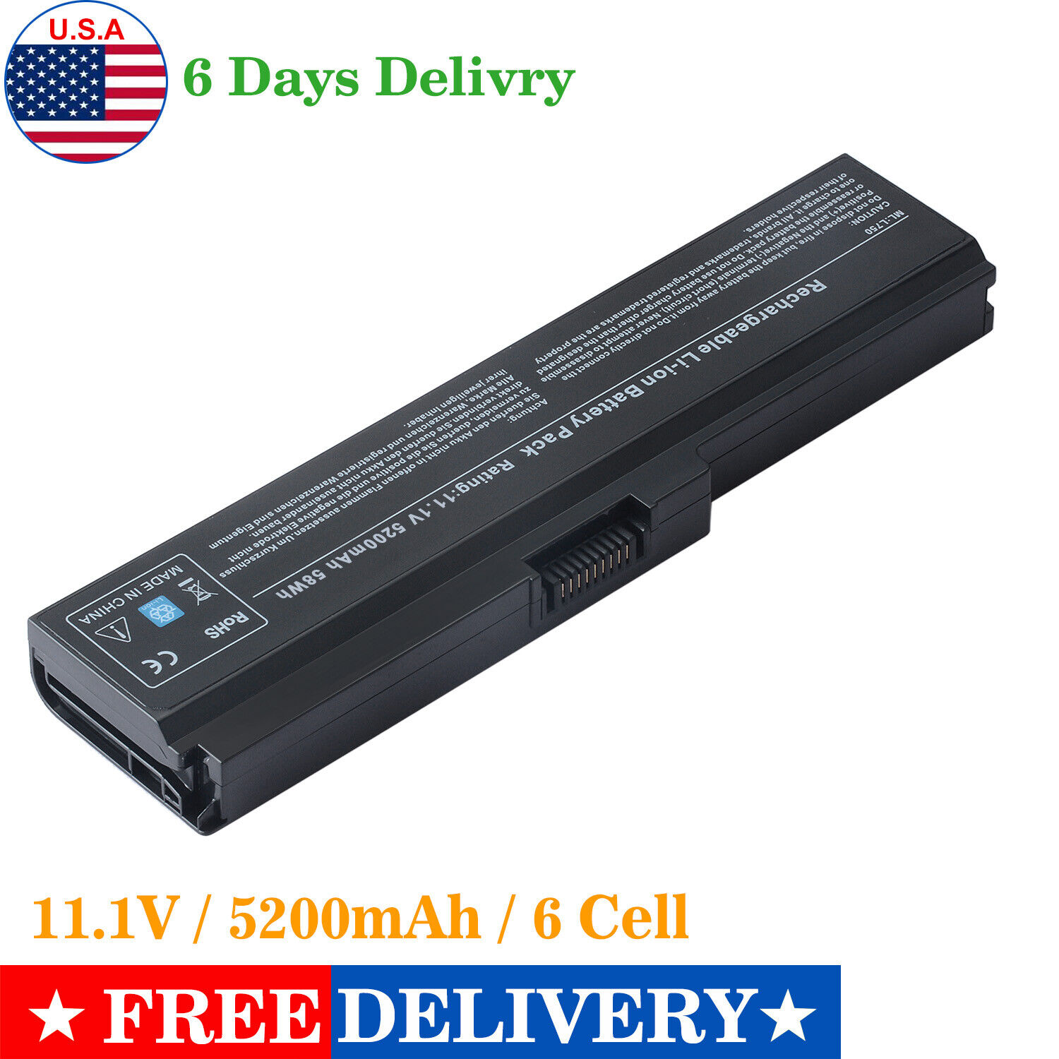 Battery For Toshiba Satellite A660 C655-S5049 C655-S5082 C655-S5128 C655-S5212