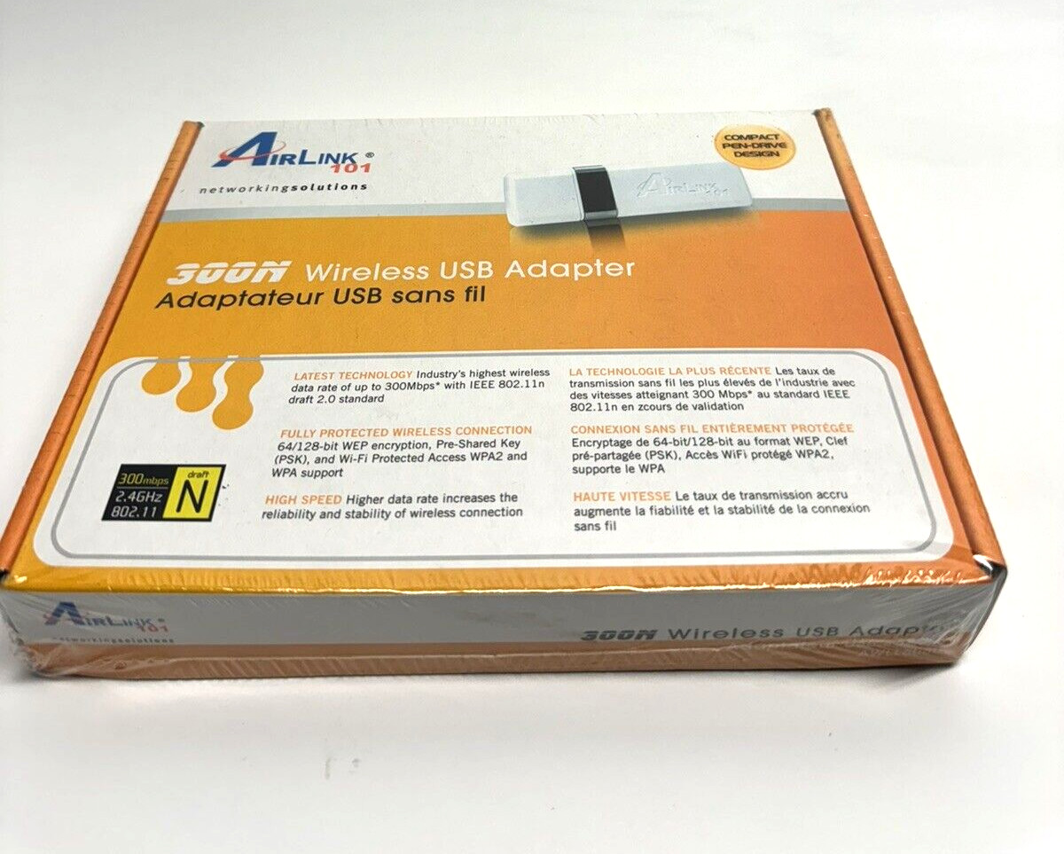 NEW Airlink101 AWLL6080 300N Wireless USB Adapter WiFi LAN 2.4GHz 300Mbps