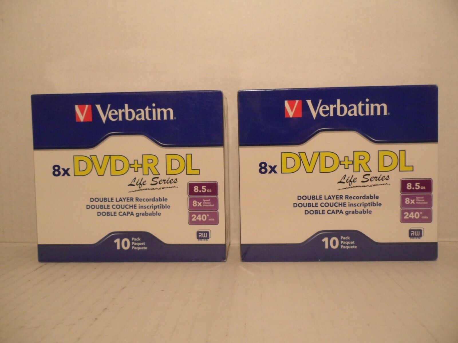 (2 pack) Verbatim DVD + R DL 10 pack double layer recordable, new unopened box
