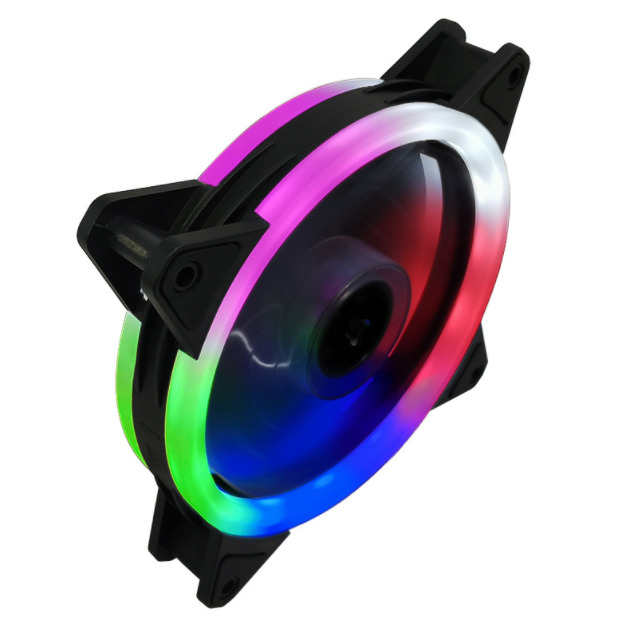 2-5PCS Cooling Fan Computer Case PC Silent 120mm 12V RGB Double Sided LED Halo
