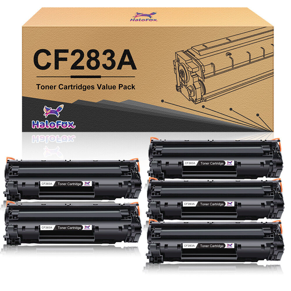 5 High Yield Black Toner Cartridge +Chip For HP 83A CF283A M127 M127fn M127fw