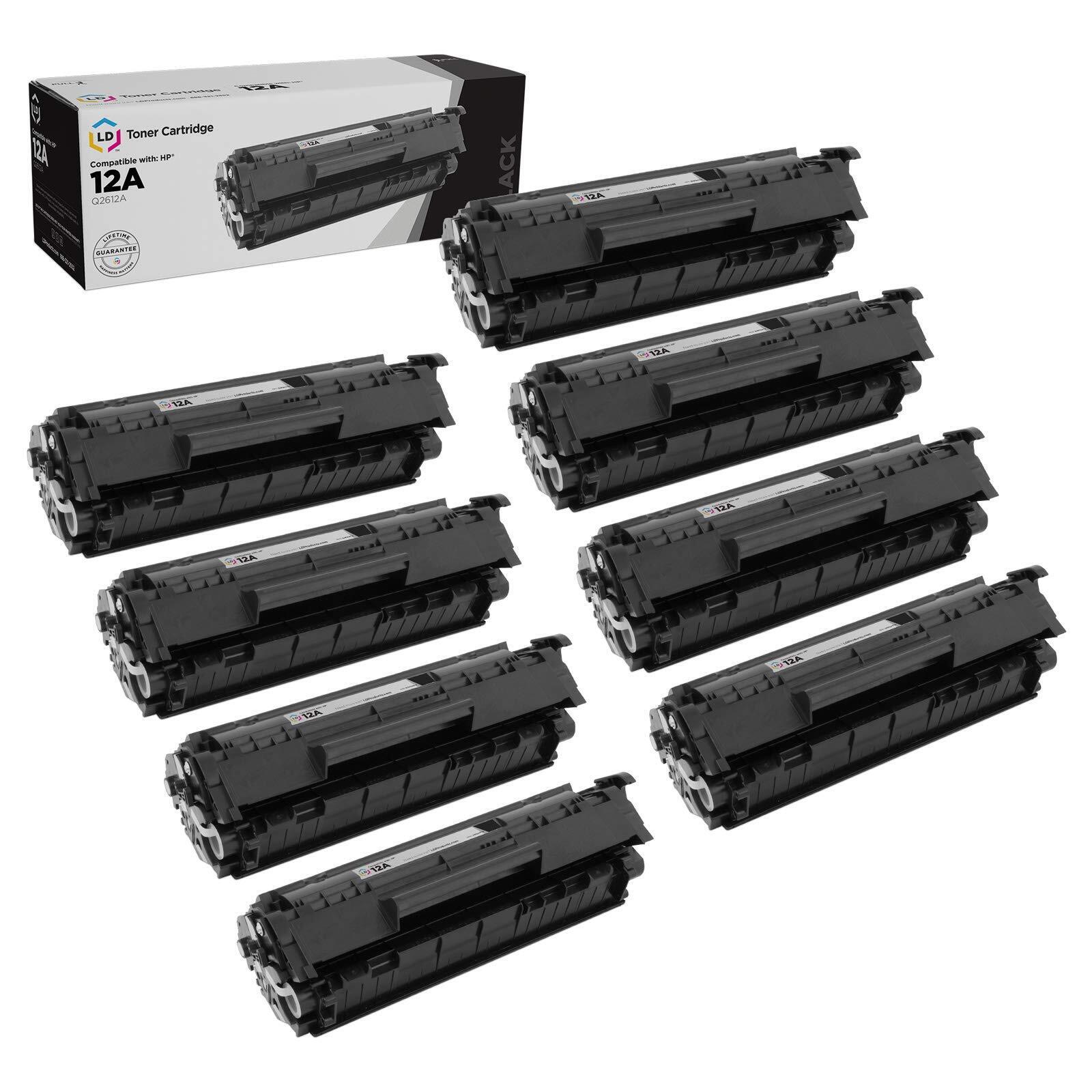 LD Products Compatible Replacement for HP 12A  Black Toner Cartridge (8pk)