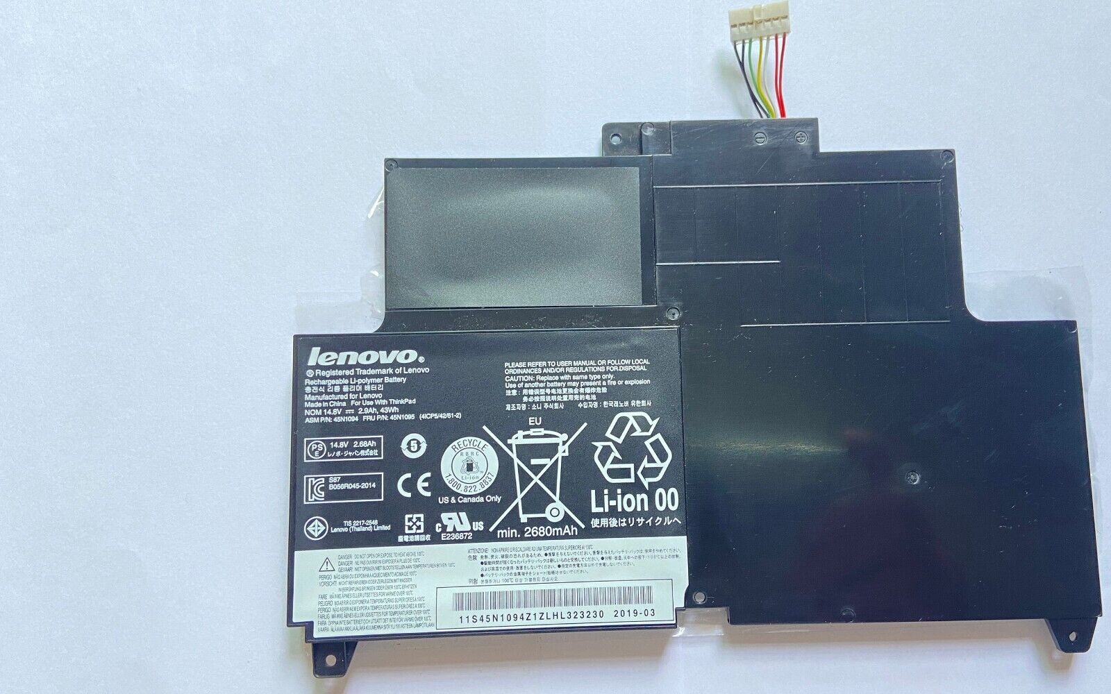 Genuine Battery for ThinkPad Edge S230u ASM P/N 45N1092 FRU P/N 45N1093 45N1094