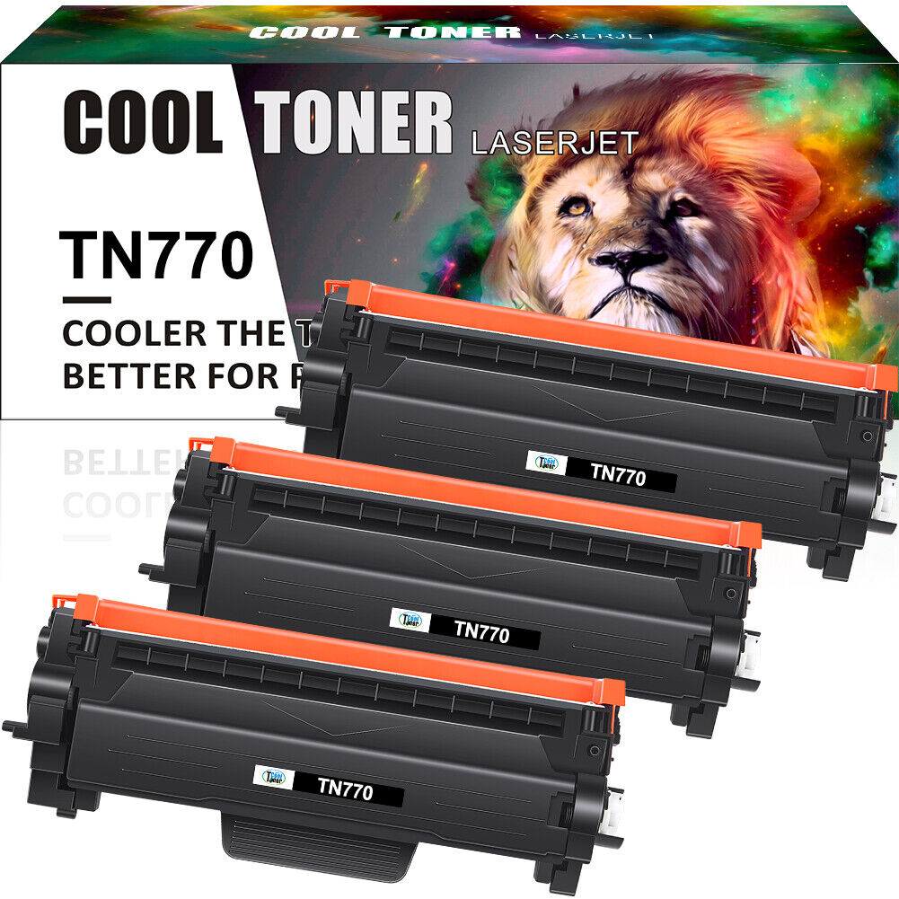3x TN-770 TN770 Toner Compatible With Brother HL-L2370DW HL-L2370XL MFC-L2750DW
