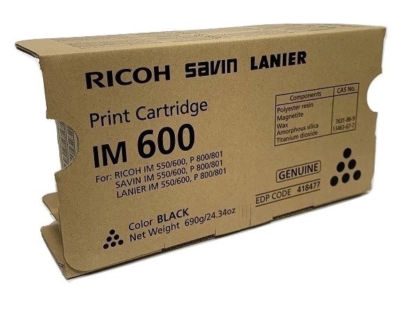 Genuine Ricoh 418477 Black Toner - Factory Sealed