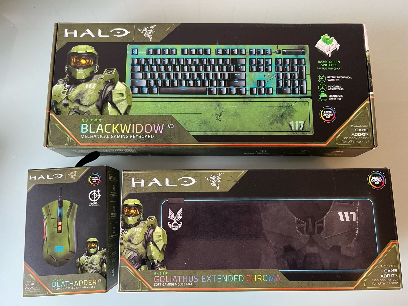 Official RAZER Halo Infinite Keyboard, Mouse, Mousepad SET New Sealed