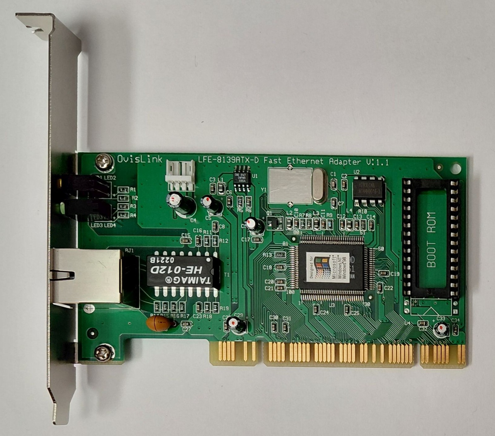OvisLink LFE-8139ATX-D PCI Network Card (Realtek RTL8139D, RJ45, Retro, 2002)