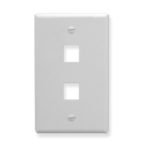 ICC FACEPLATE OVERSIZED 2-PORT WHITE IC107LF2WH UPC 633758021753