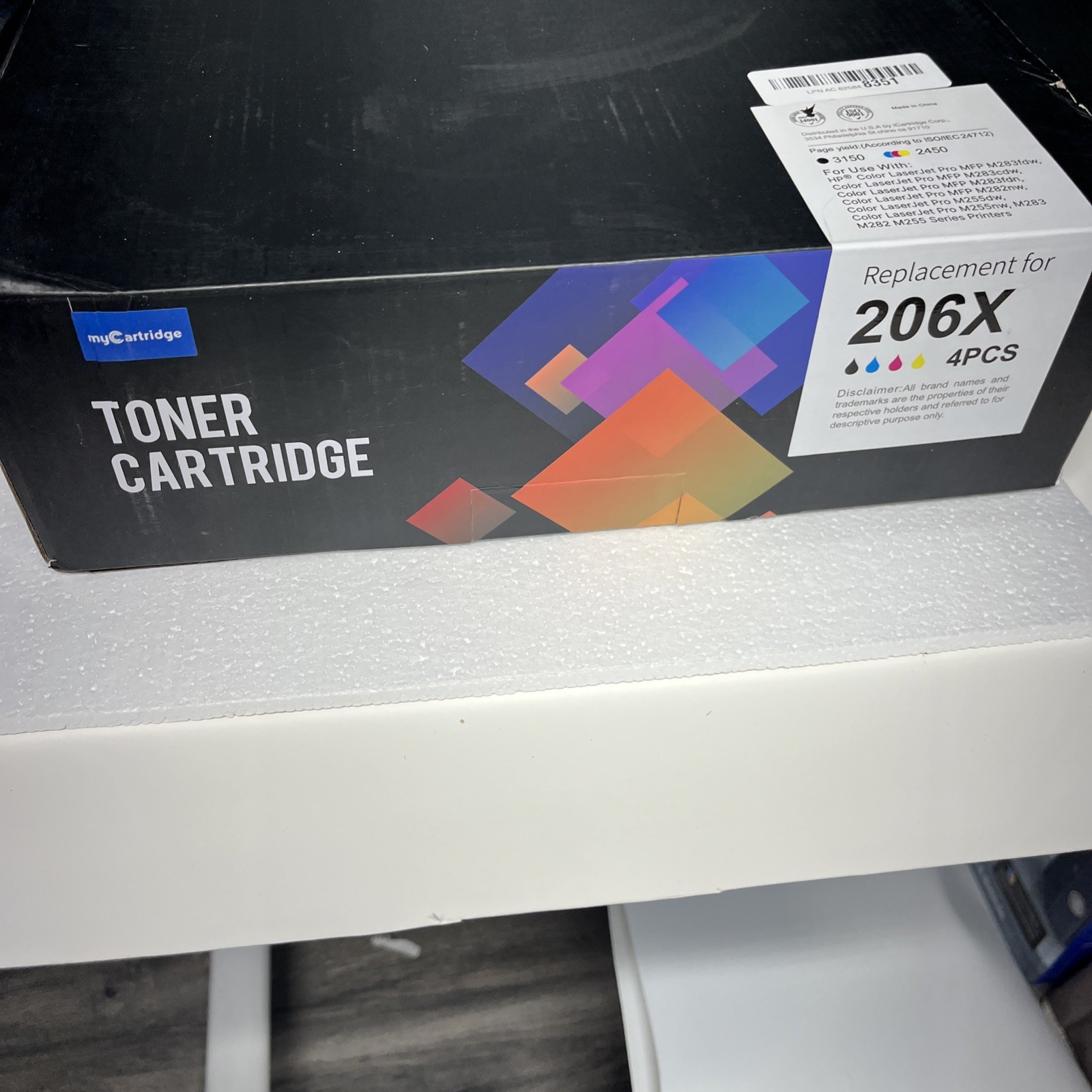 206X Toner Cartridges 4 Pack High Yield for 206X Black and color