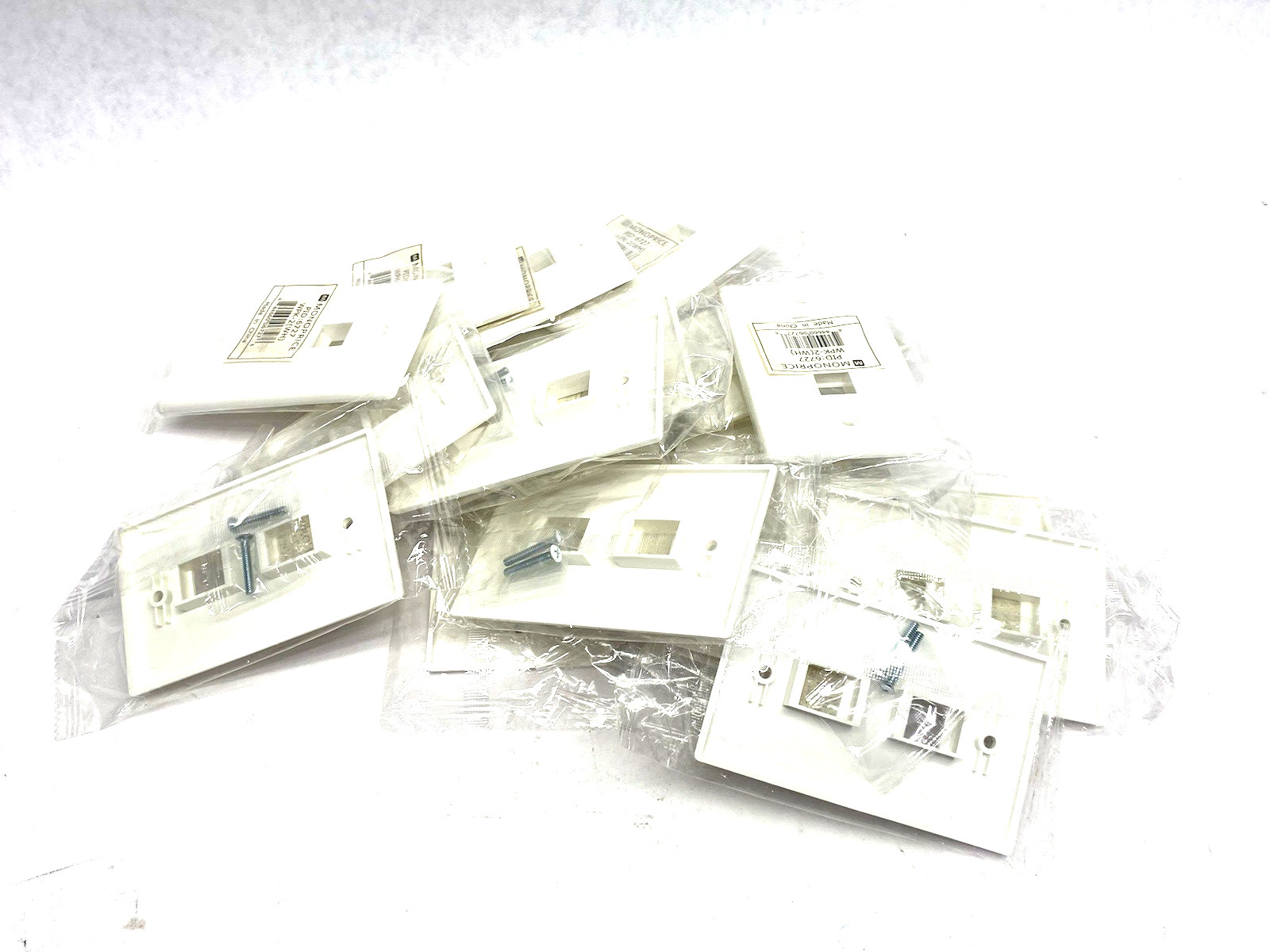 Monoprice 6727 1-Gang Wall Plate for Keystone, 2-Port WPK-2 LOT OF 20