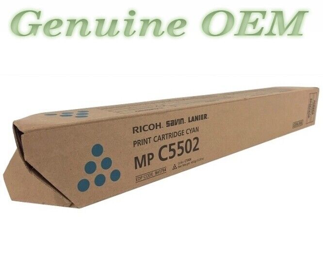 841754 Original OEM Ricoh Toner, Cyan Genuine Sealed