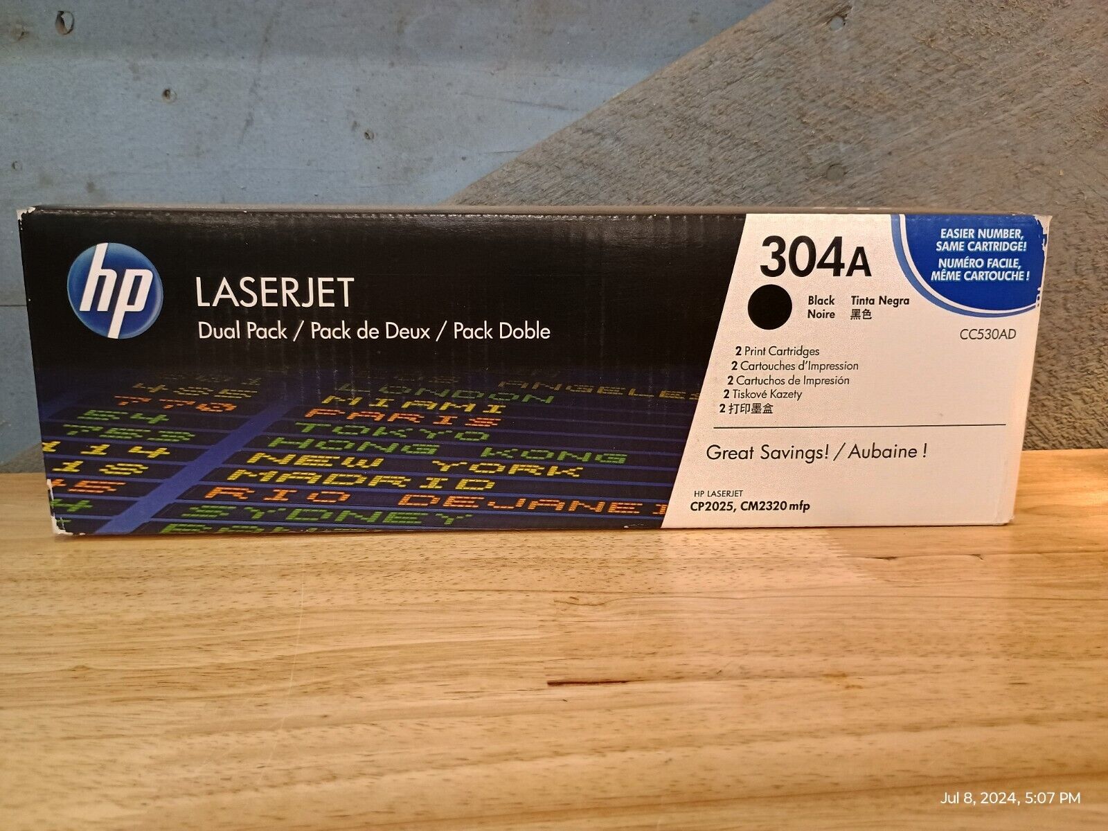 Genuine HP 304A Black LaserJet Toner Cartridge • CC530A [S18]