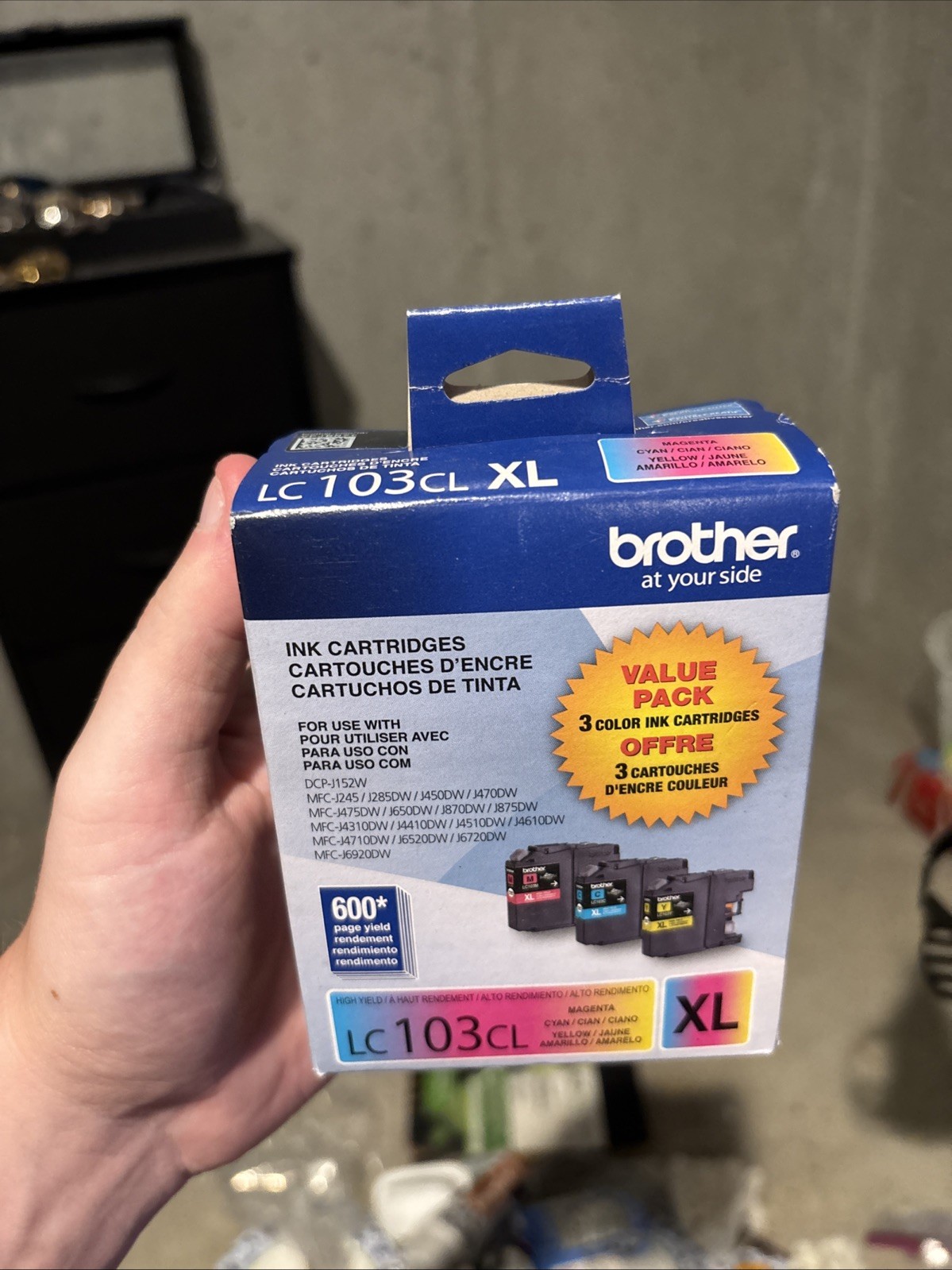 Genuine OEM Brother LC103CL XL 3PACK High-Yield Ink Cyan Magenta Yellow NEW
