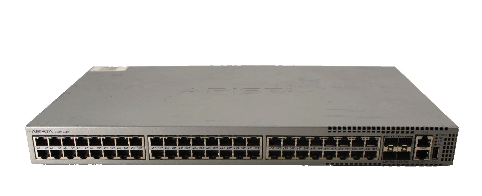 Arista 7010T-48 48-Port GbE 4-Port SFP+ Ethernet Switch DCS-7010T-48 No Ears