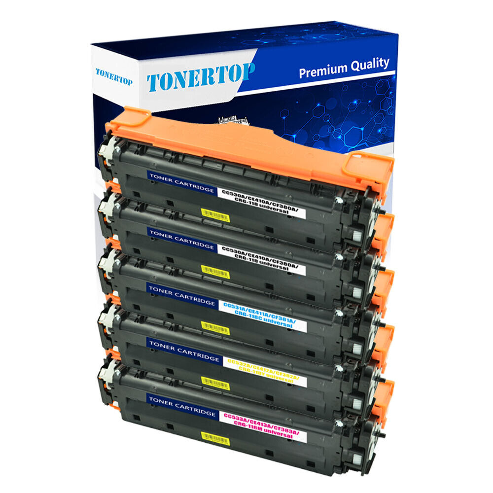 5 Pack Color Toner Set CC530A -CC533A 304A Fits For HP LaserJet CM2320n CM2320nf