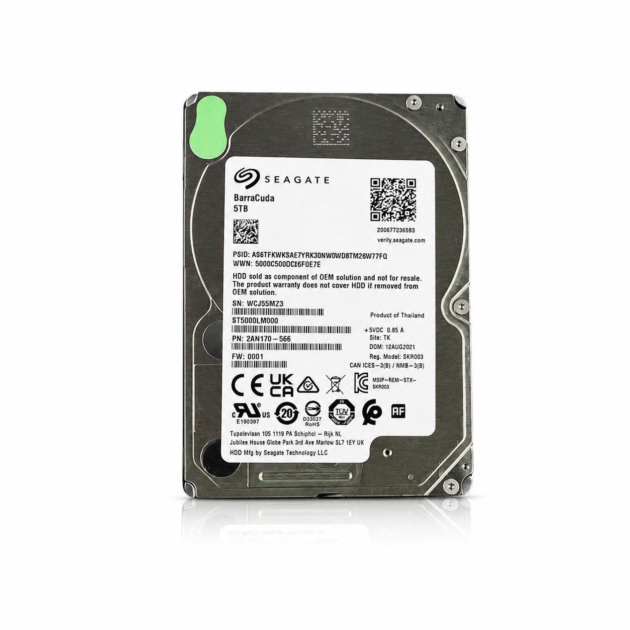 Seagate BarraCuda ST5000LM000 5TB 5400RPM SATA III 6Gb/s 2.5" Internal Hard