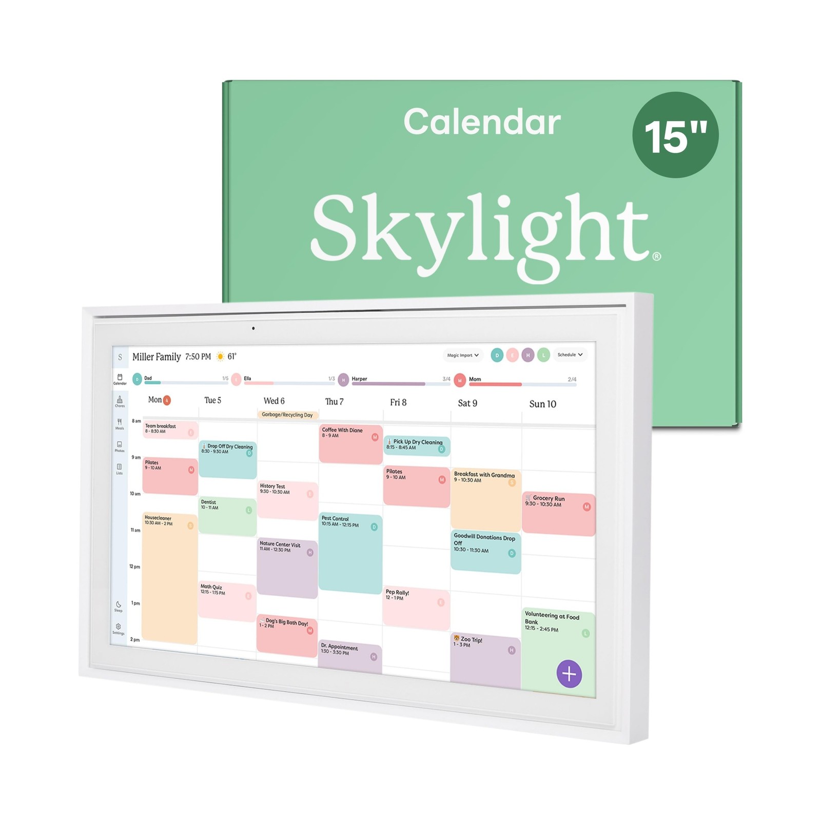 Skylight Calendar: 15-inch Wall Planner Digital Calendar & Chore Chart, Smart...