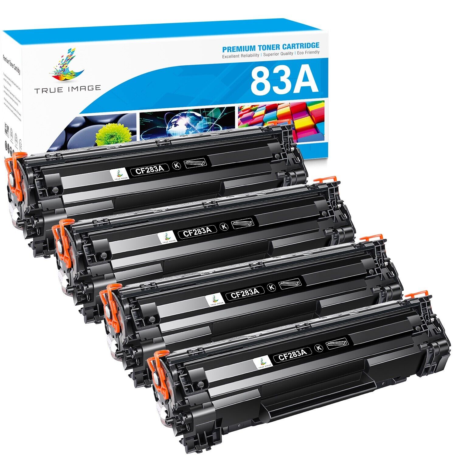 4 Black 83A CF283A Toner Cartridges For HP LaserJet Pro M127fn M127fw M125nw MFP